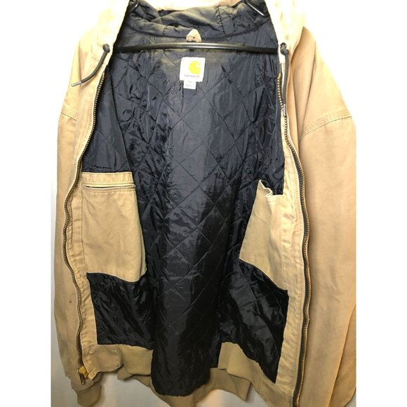 Carhartt Men's Hooded Canvas Work Jacket J280 2XL Quilted Flannel Lined, Canvas - Picture 14 of 16